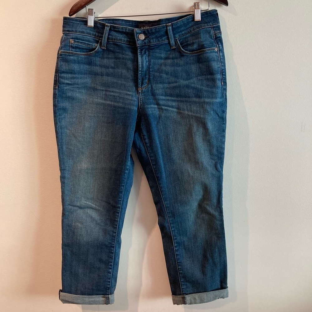 NOT YOUR DAUGHTERS JEANS NYDJ Jessica Relaxed Boyfriend Mid-Wash Sz 12P